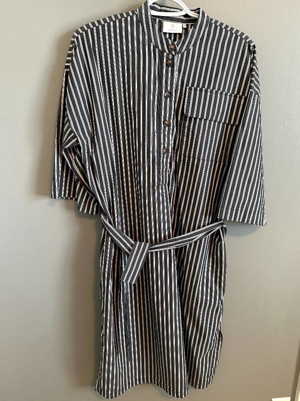 NWOT Kaffe Striped Shirt Dress Belted with side pockets Size 38 Medium